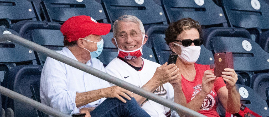 Fauci Without a Mask at the Baseball Game Blank Meme Template