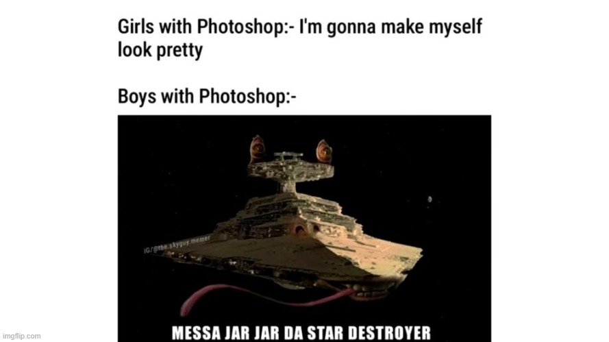 Jar Jar as the Imperial One Class Star Destroyer | image tagged in jar jar imperial class one star destroyer | made w/ Imgflip meme maker