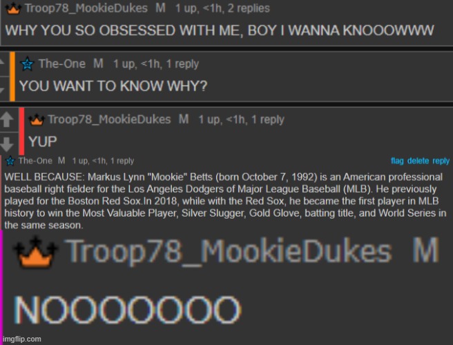 Mookie goes -110000 IQ | made w/ Imgflip meme maker