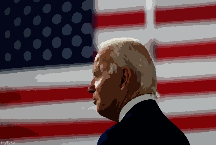 High Quality Joe Biden flag posterized Blank Meme Template