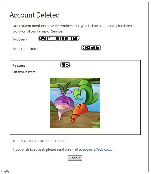 Pvz Carrot x Tile Turnip Banned Imgflip