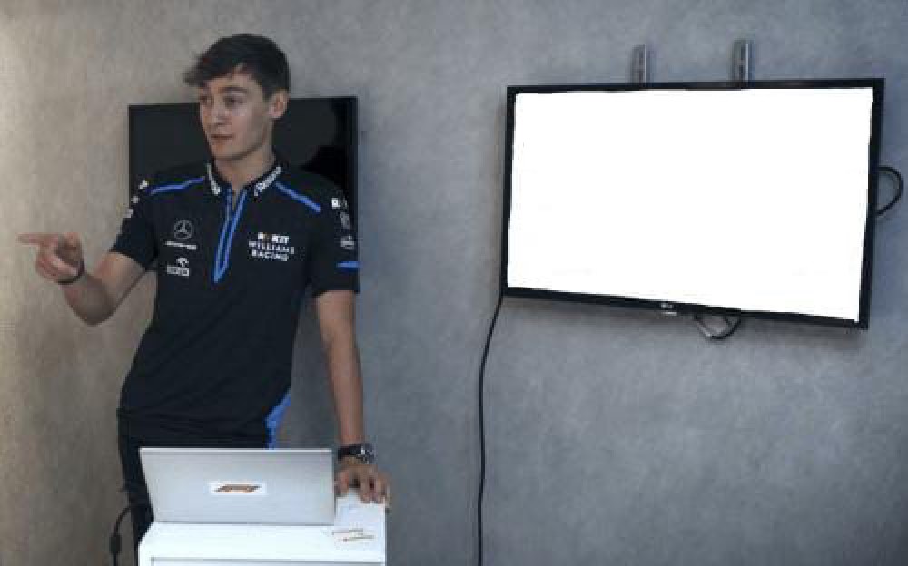 George Russell Powerpoint F1 Blank Meme Template