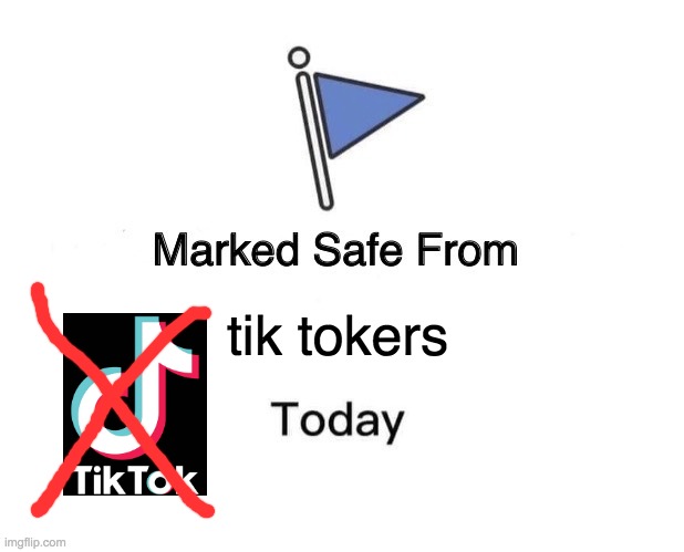 Marked Safe From | tik tokers | image tagged in memes,marked safe from | made w/ Imgflip meme maker