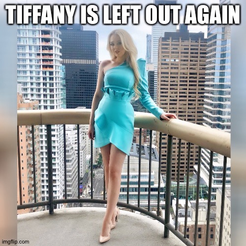 Tiffany Blue Christmas | TIFFANY IS LEFT OUT AGAIN | image tagged in tiffany blue christmas | made w/ Imgflip meme maker