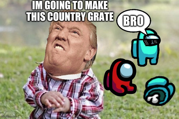 Evil Toddler | IM GOING TO MAKE THIS COUNTRY GRATE; BRO | image tagged in memes,evil toddler | made w/ Imgflip meme maker