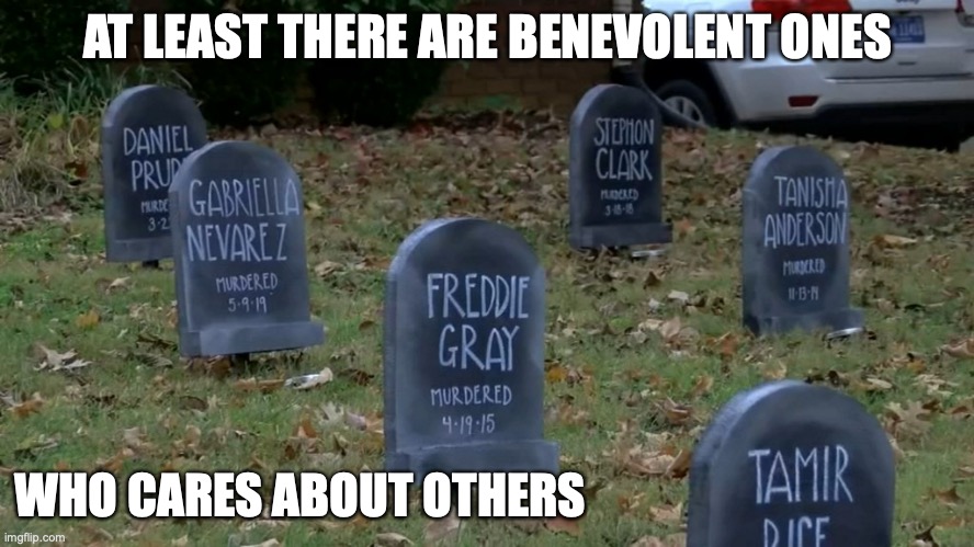 BLM Grave | AT LEAST THERE ARE BENEVOLENT ONES; WHO CARES ABOUT OTHERS | image tagged in black lives matter,memes | made w/ Imgflip meme maker