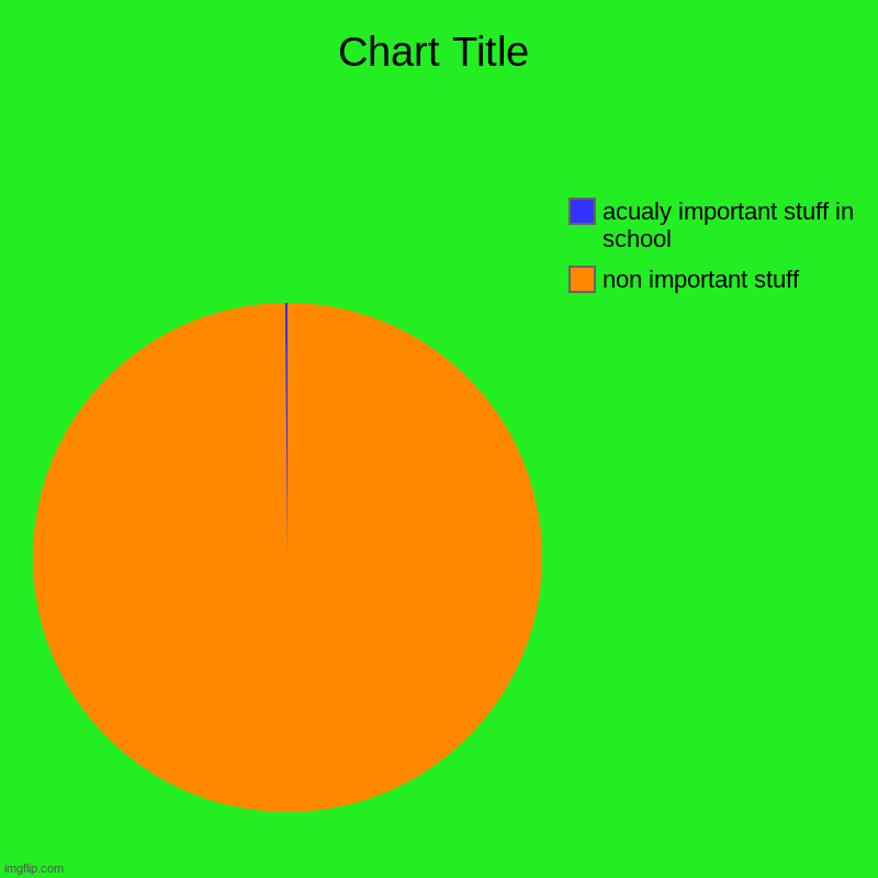 non important stuff, acualy important stuff in school | image tagged in charts,pie charts | made w/ Imgflip chart maker