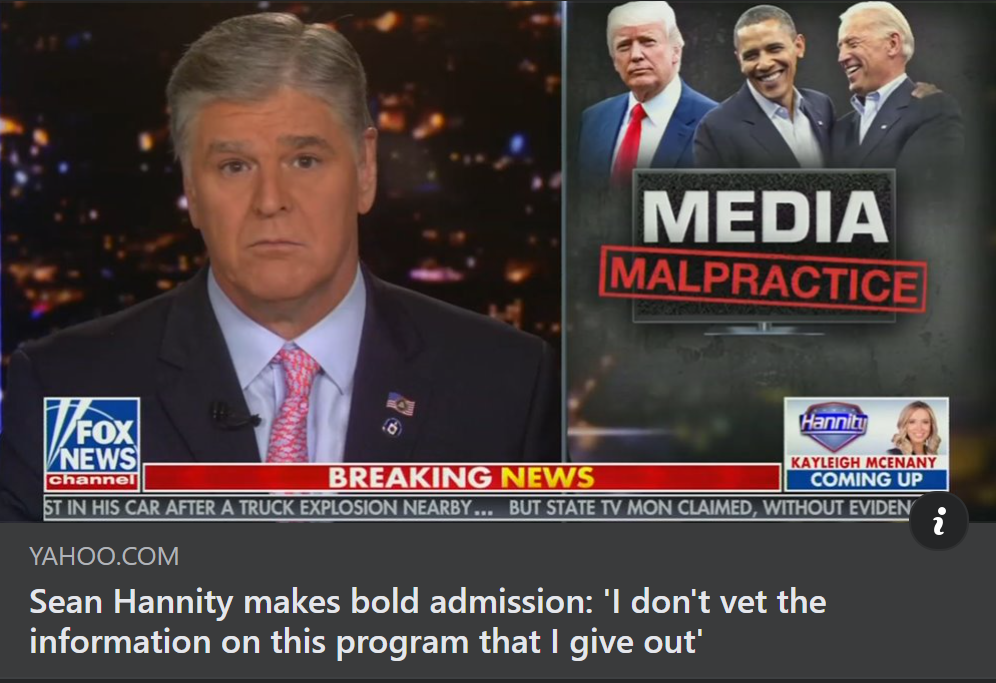 Sean Hannity media malpractice Blank Meme Template