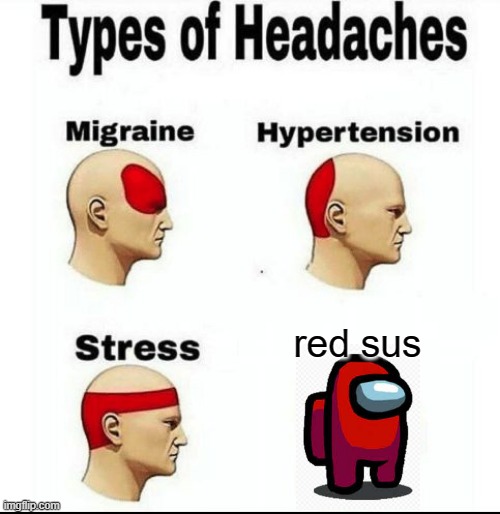 Types of Headaches meme | red sus | image tagged in types of headaches meme | made w/ Imgflip meme maker