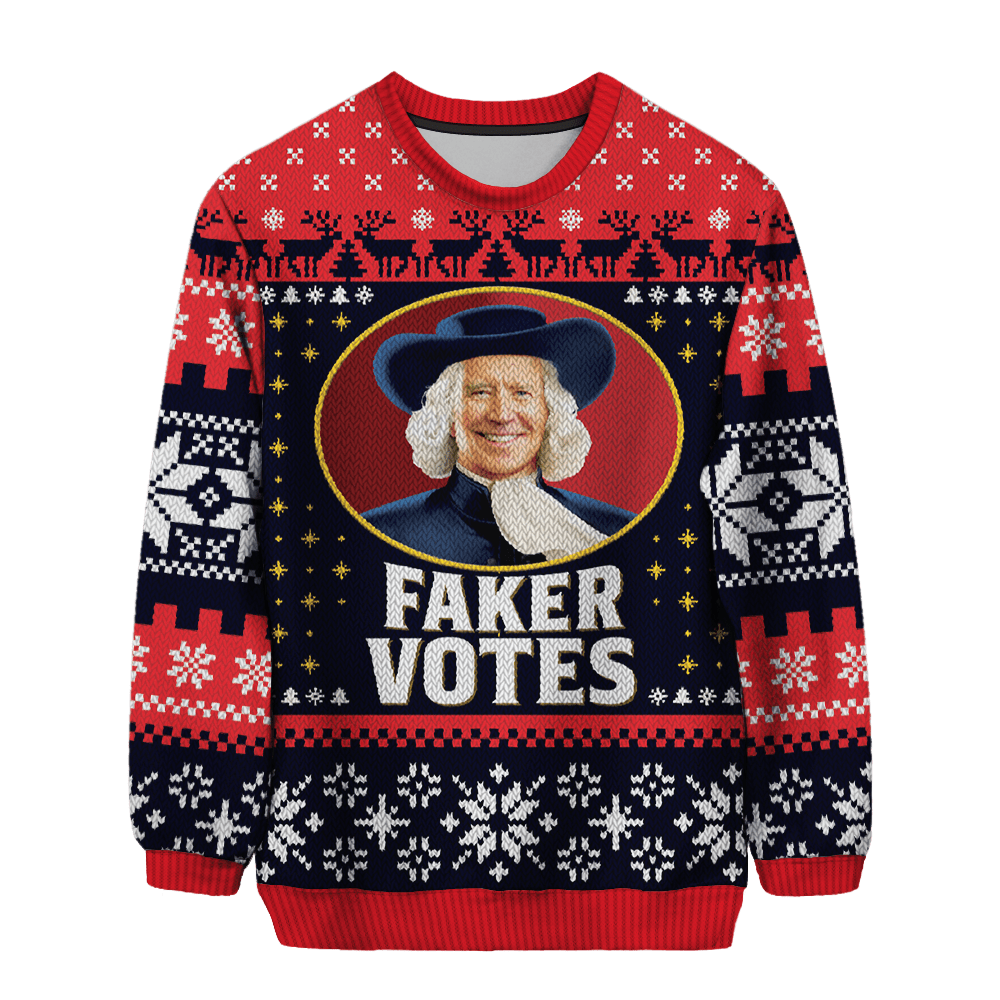 High Quality Faker Votes Christmas Sweater Blank Meme Template