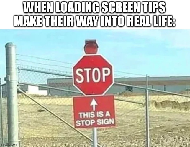 Am I wrong? | WHEN LOADING SCREEN TIPS MAKE THEIR WAY INTO REAL LIFE: | image tagged in loading | made w/ Imgflip meme maker