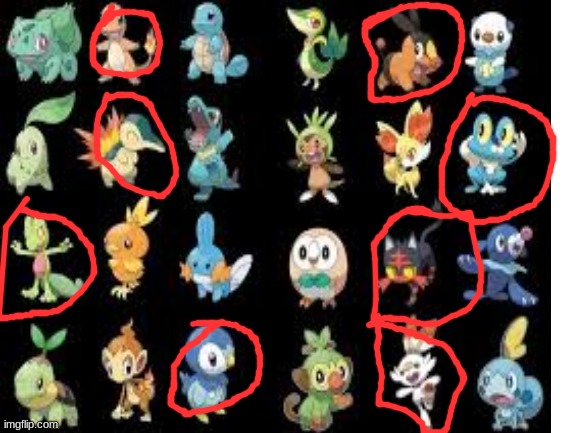 the starters I always choose | image tagged in pokemon,memes | made w/ Imgflip meme maker