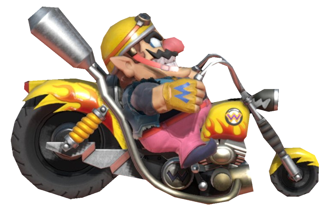 High Quality Biker Wario riding his bike Blank Meme Template