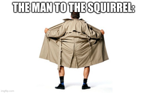 Expose Yourself | THE MAN TO THE SQUIRREL: | image tagged in expose yourself | made w/ Imgflip meme maker