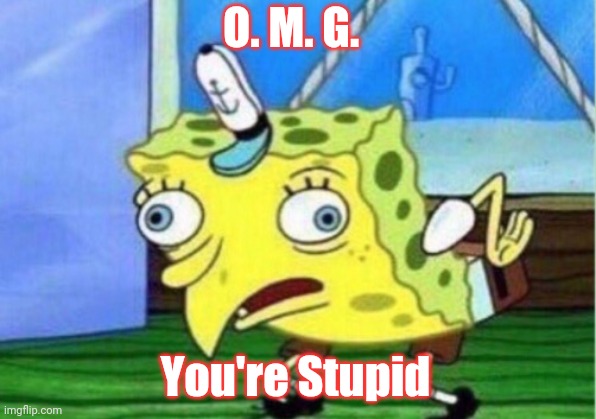 Mocking Spongebob Meme | O. M. G. You're Stupid | image tagged in memes,mocking spongebob | made w/ Imgflip meme maker