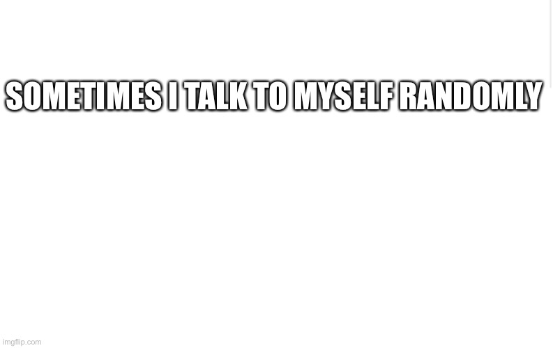 Check the comments | SOMETIMES I TALK TO MYSELF RANDOMLY | image tagged in blank meme template | made w/ Imgflip meme maker