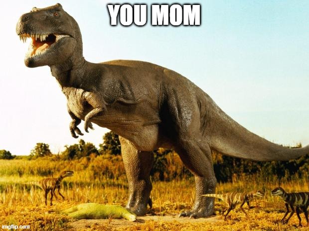 T-Rex | YOU MOM | image tagged in t-rex | made w/ Imgflip meme maker