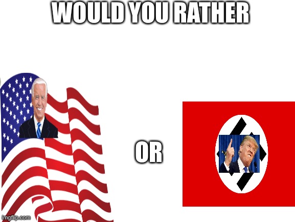 You decide. | WOULD YOU RATHER; OR | image tagged in blank white template,election 2020,funny,memes,politics | made w/ Imgflip meme maker