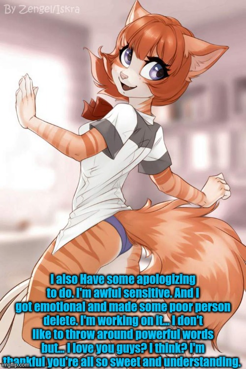 <3 | I also Have some apologizing to do. I'm awful sensitive. And I got emotional and made some poor person delete. I'm working on it... I don't like to throw around powerful words but... I love you guys? I think? I'm thankful you're all so sweet and understanding. | made w/ Imgflip meme maker
