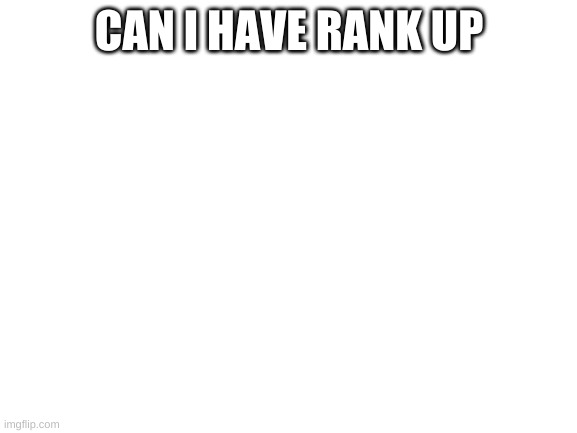 plz | CAN I HAVE RANK UP | image tagged in blank white template | made w/ Imgflip meme maker