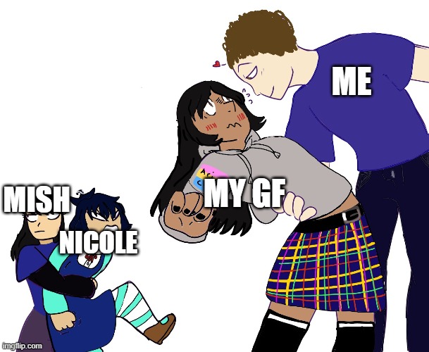 i dont want to see any funny buisness from this | ME; MY GF; MISH; NICOLE | image tagged in i dont know what to call this you can call it what ever you want | made w/ Imgflip meme maker