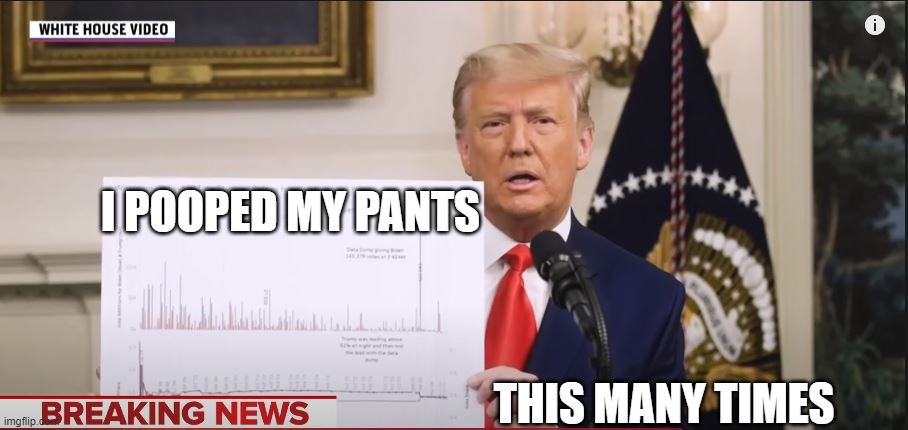 Trump big boy pants | I POOPED MY PANTS; THIS MANY TIMES | image tagged in memes,funny,donald trump,poop,whitehouse,president | made w/ Imgflip meme maker