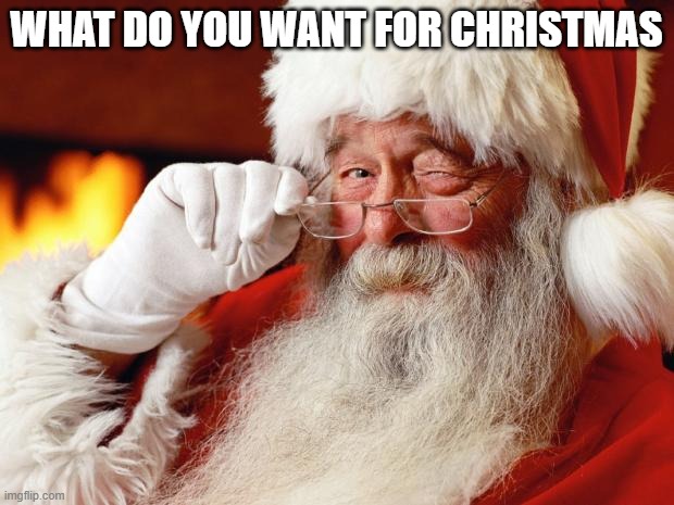 I know this isn't really a question but whatever | WHAT DO YOU WANT FOR CHRISTMAS | image tagged in santa | made w/ Imgflip meme maker