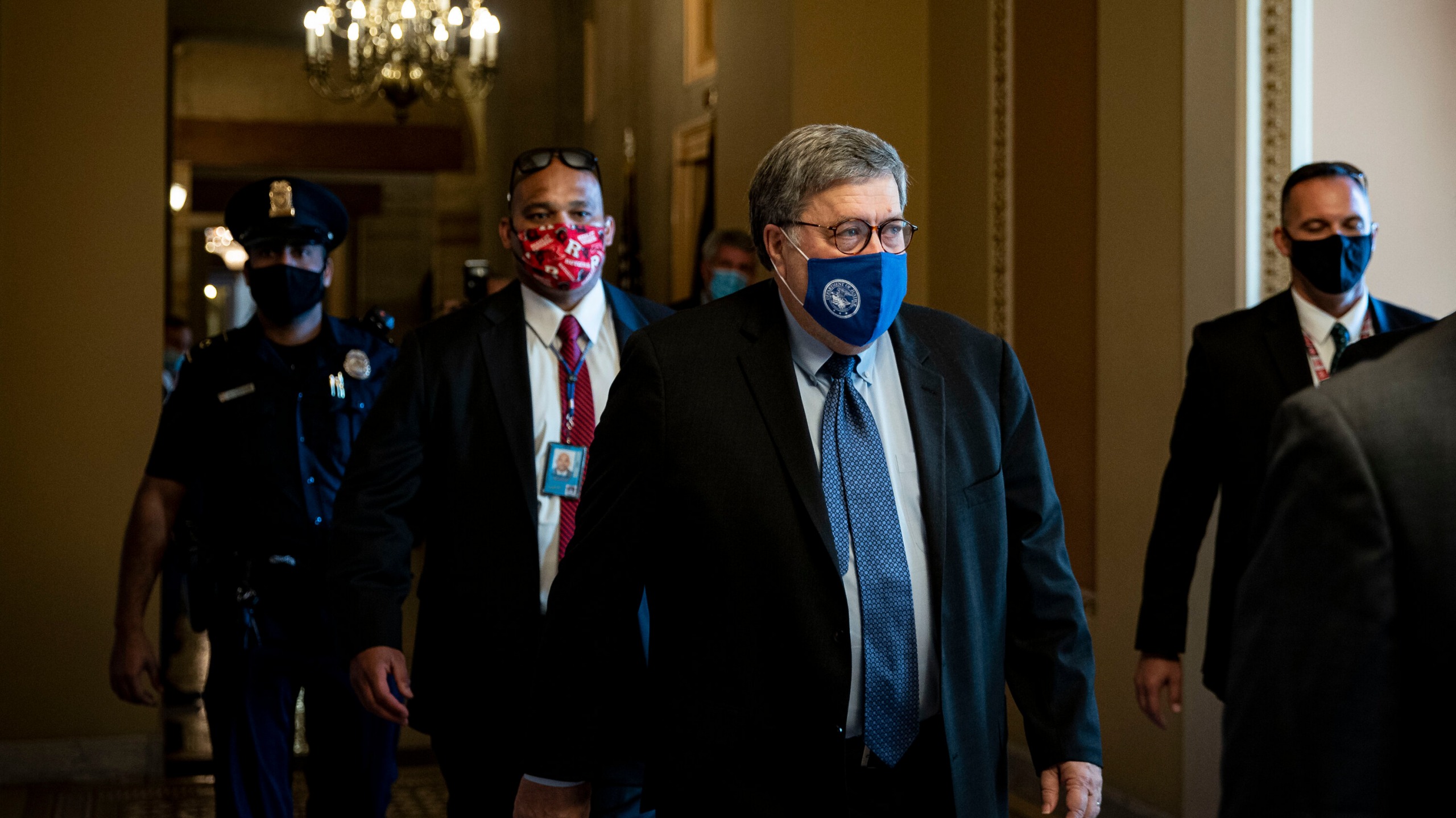 High Quality William Barr face mask Blank Meme Template