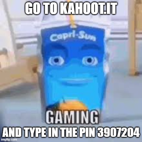 Gaming | GO TO KAHOOT.IT; AND TYPE IN THE PIN 3907204 | image tagged in gaming | made w/ Imgflip meme maker