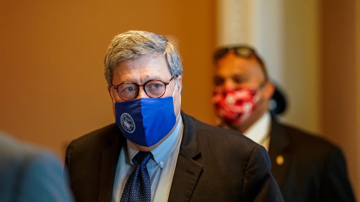 William Barr face mask Blank Meme Template