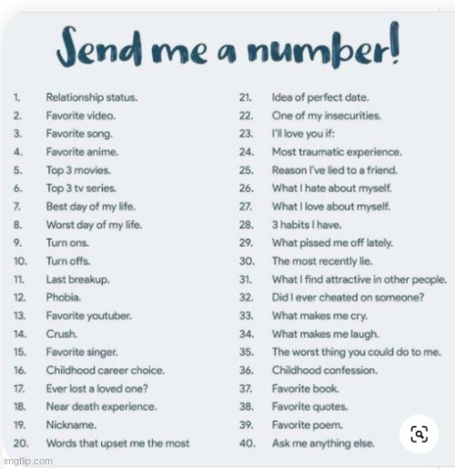 OH NO ask away | image tagged in send me a number | made w/ Imgflip meme maker
