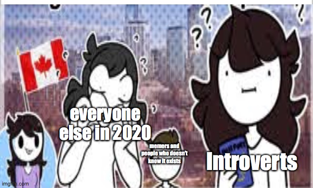 Another one | everyone else in 2020; memers and people who doesn't know it exists; Introverts | image tagged in covid-19 | made w/ Imgflip meme maker