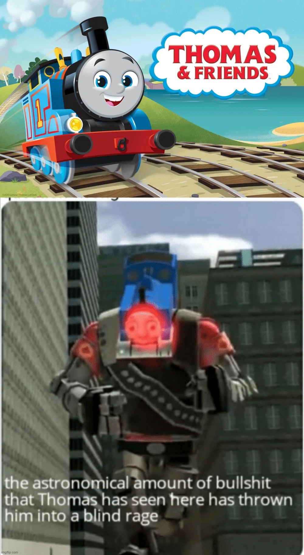 image tagged in the astronomical amount of bullshit that thomas has seen here | made w/ Imgflip meme maker