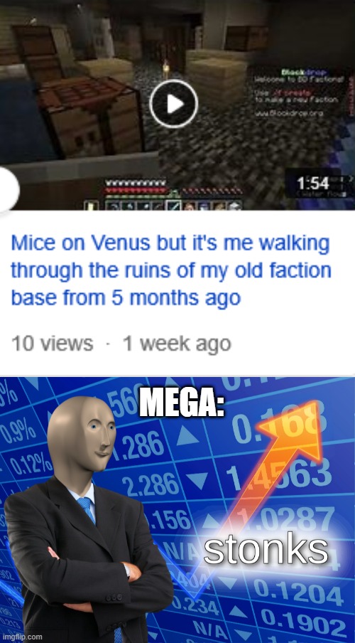 MEGA: | image tagged in stonks | made w/ Imgflip meme maker