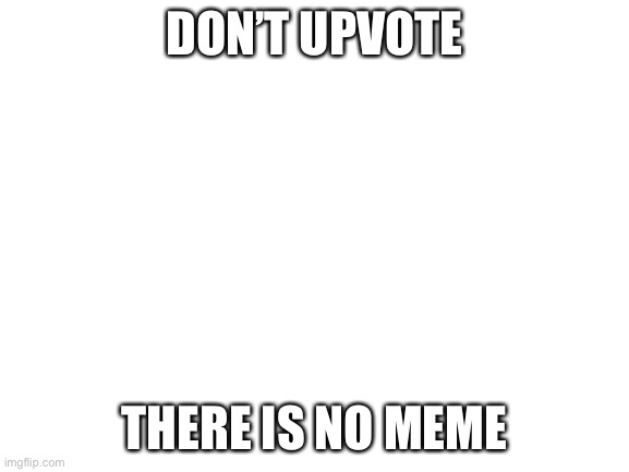 Blank White Template | DON’T UPVOTE; THERE IS NO MEME | image tagged in blank white template | made w/ Imgflip meme maker