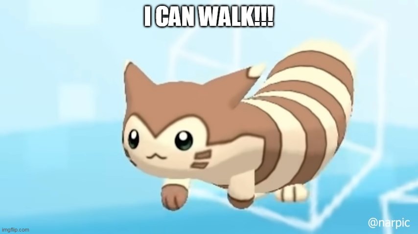 I CAN WALK!!! | I CAN WALK!!! | image tagged in furret walcc | made w/ Imgflip meme maker