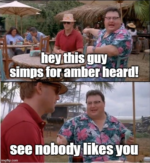 See Nobody Cares | hey this guy simps for amber heard! see nobody likes you | image tagged in memes,see nobody cares | made w/ Imgflip meme maker