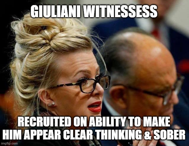 Giuliana's Michigan 'star witness' exposes his game plan | GIULIANI WITNESSESS; RECRUITED ON ABILITY TO MAKE HIM APPEAR CLEAR THINKING & SOBER | image tagged in trump,election 2020,voter fraud,loser,giuliani,scammers | made w/ Imgflip meme maker