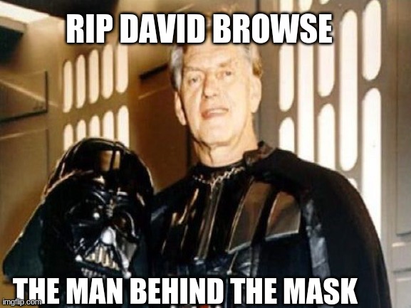 He is all of our father | RIP DAVID BROWSE; THE MAN BEHIND THE MASK | image tagged in darth vader,star wars | made w/ Imgflip meme maker