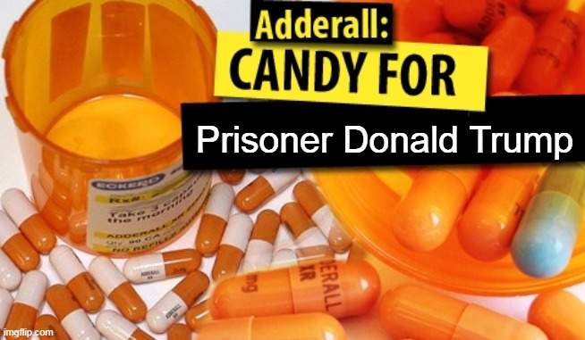 "Honest, warden, I don't know how those pills got in here. I've never seen them before in my life." | Prisoner Donald Trump | image tagged in trump,drug addiction,prisoner,crooked,criminal,cheat | made w/ Imgflip meme maker
