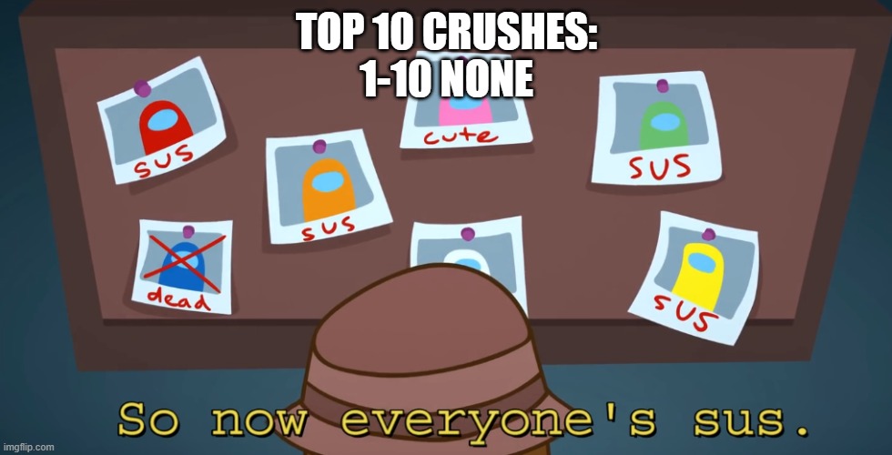 This Post was made my watch mojo | TOP 10 CRUSHES:
1-10 NONE | made w/ Imgflip meme maker