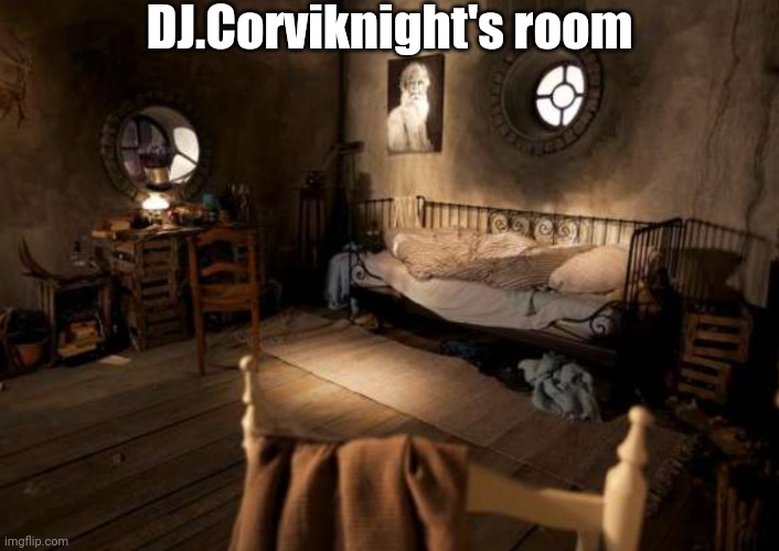 Hobbit themed hotel room | DJ.Corviknight's room | image tagged in hobbit themed hotel room | made w/ Imgflip meme maker