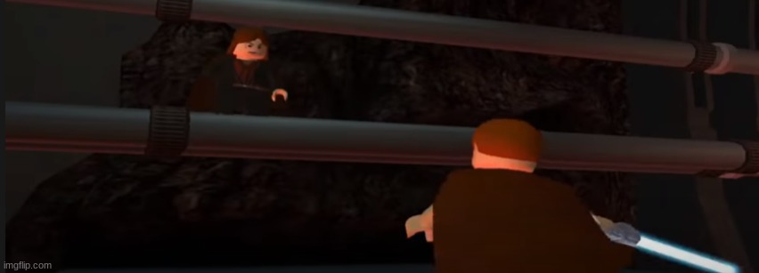 Anakin has the high ground | image tagged in lego,star wars | made w/ Imgflip meme maker