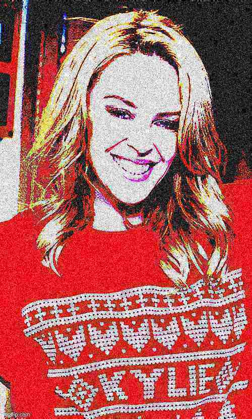 Kylie Christmas sweater deep-fried Blank Meme Template