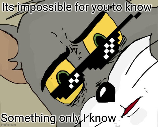 Impossible | Its impossible for you to know; Something only I know | image tagged in memes,unsettled tom,funny | made w/ Imgflip meme maker