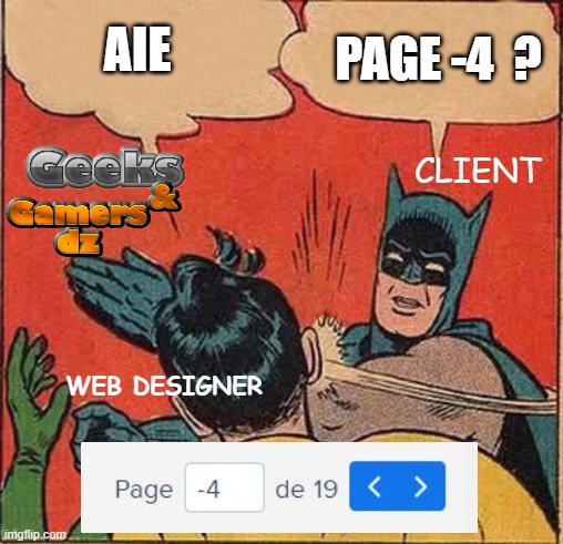 webdesigner prunk | AIE; PAGE -4  ? CLIENT; WEB DESIGNER | image tagged in memes,batman slapping robin | made w/ Imgflip meme maker