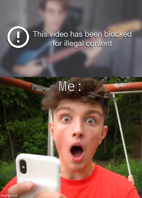Uh oh! | Me: | image tagged in morgz is an idiot,davie504 blocked thumbnail | made w/ Imgflip meme maker