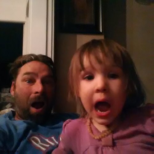 shocked dad daughter | image tagged in shocked dad daughter | made w/ Imgflip meme maker