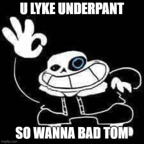 SANS UNDERPANTS | U LYKE UNDERPANT SO WANNA BAD TOM | image tagged in sans underpants | made w/ Imgflip meme maker