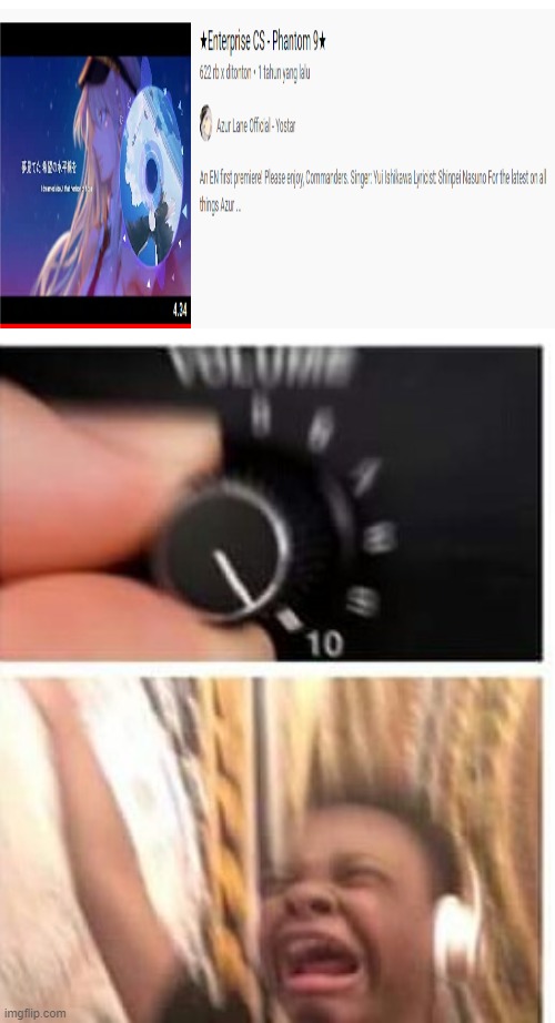 dis Azur Lane yt song is cool af | image tagged in turn it up,azur lane | made w/ Imgflip meme maker